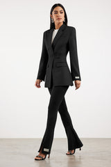 Formal Cinched Waist Blazer True Black