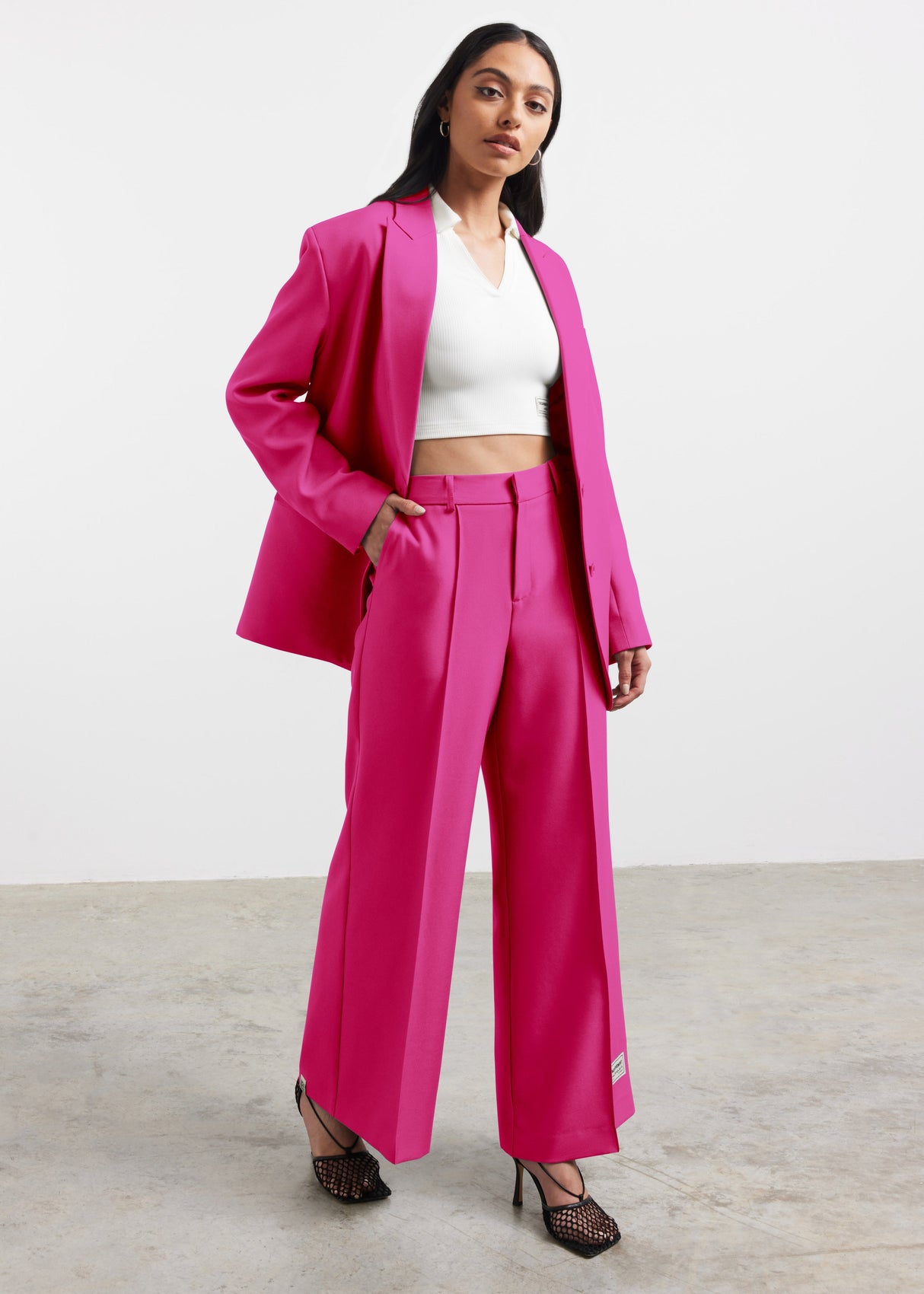 Oversized Re-Form100© Blazer Fuschia Pink