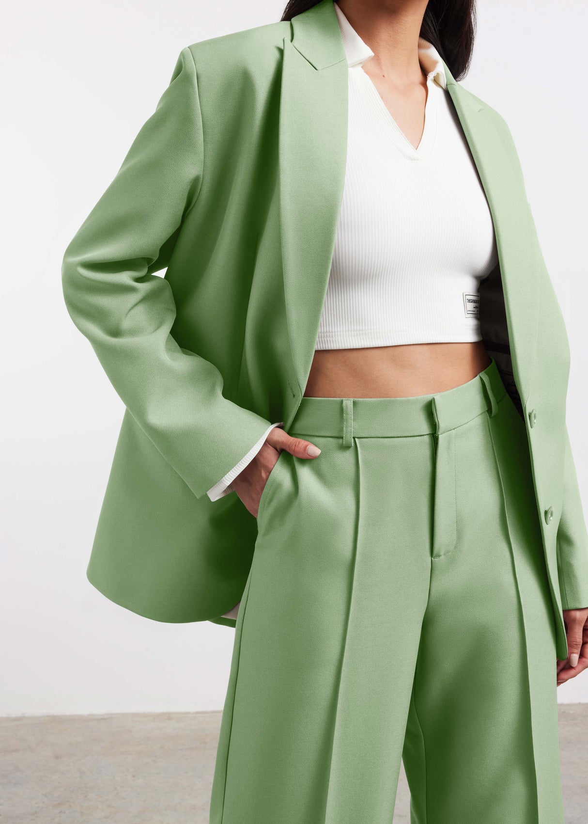 Oversized Re-Form100© Blazer Sage Green