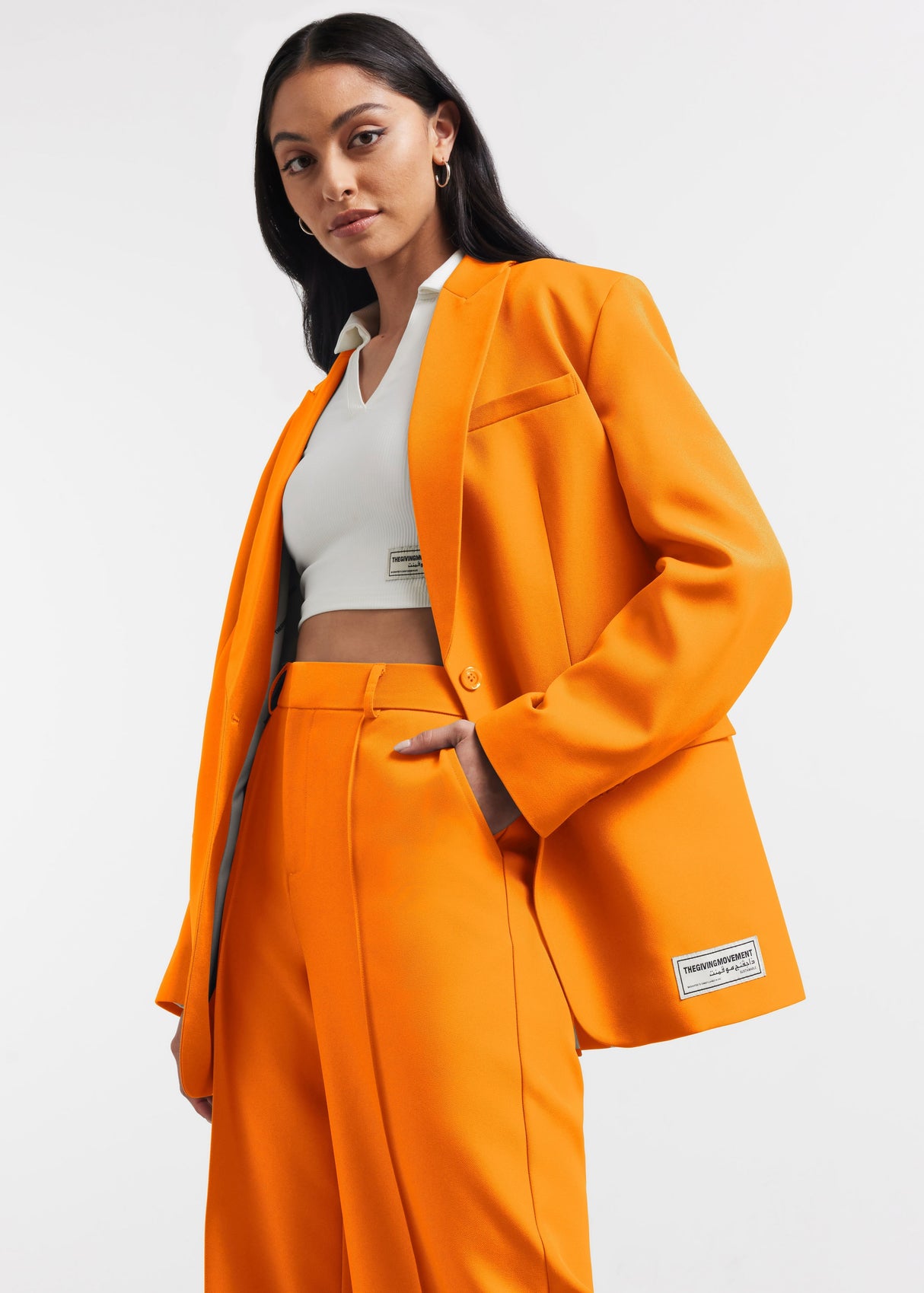 Oversized Re-Form100© Blazer Tangerine Orange