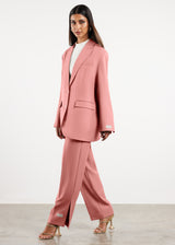 Formal Oversized Blazer Blush Pink