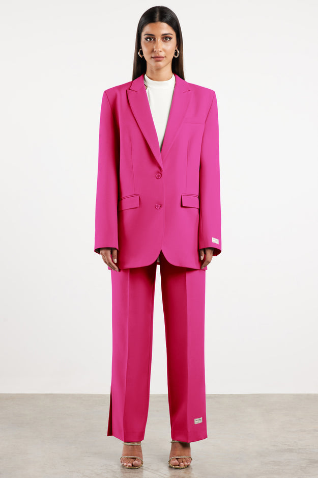 Formal Oversized Blazer Fuchsia Pink