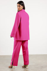 Formal Oversized Blazer Fuchsia Pink