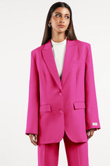 Formal Oversized Blazer Fuchsia Pink