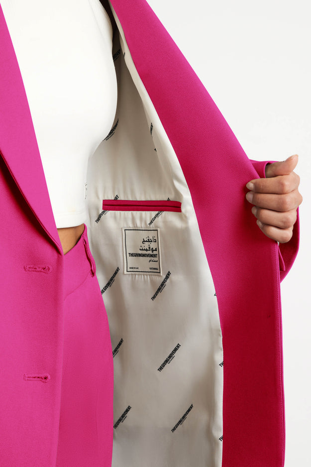 Formal Oversized Blazer Fuchsia Pink