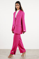 Formal Oversized Blazer Fuchsia Pink