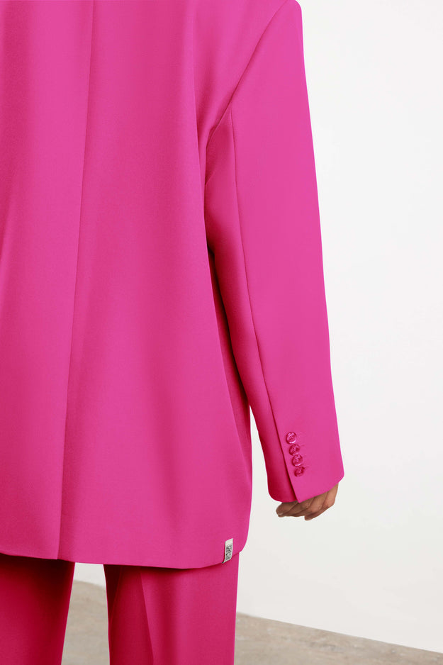 Formal Oversized Blazer Fuchsia Pink