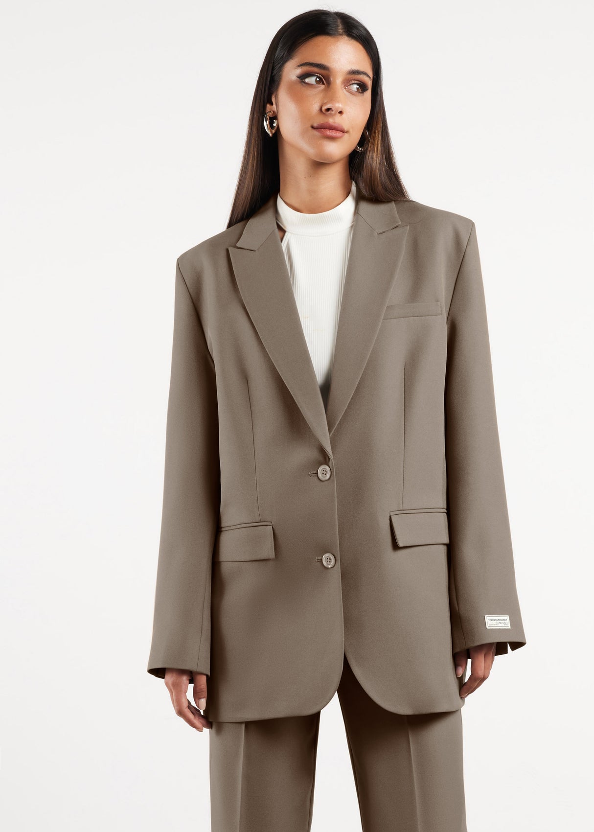 Formal Oversized Blazer Mushroom