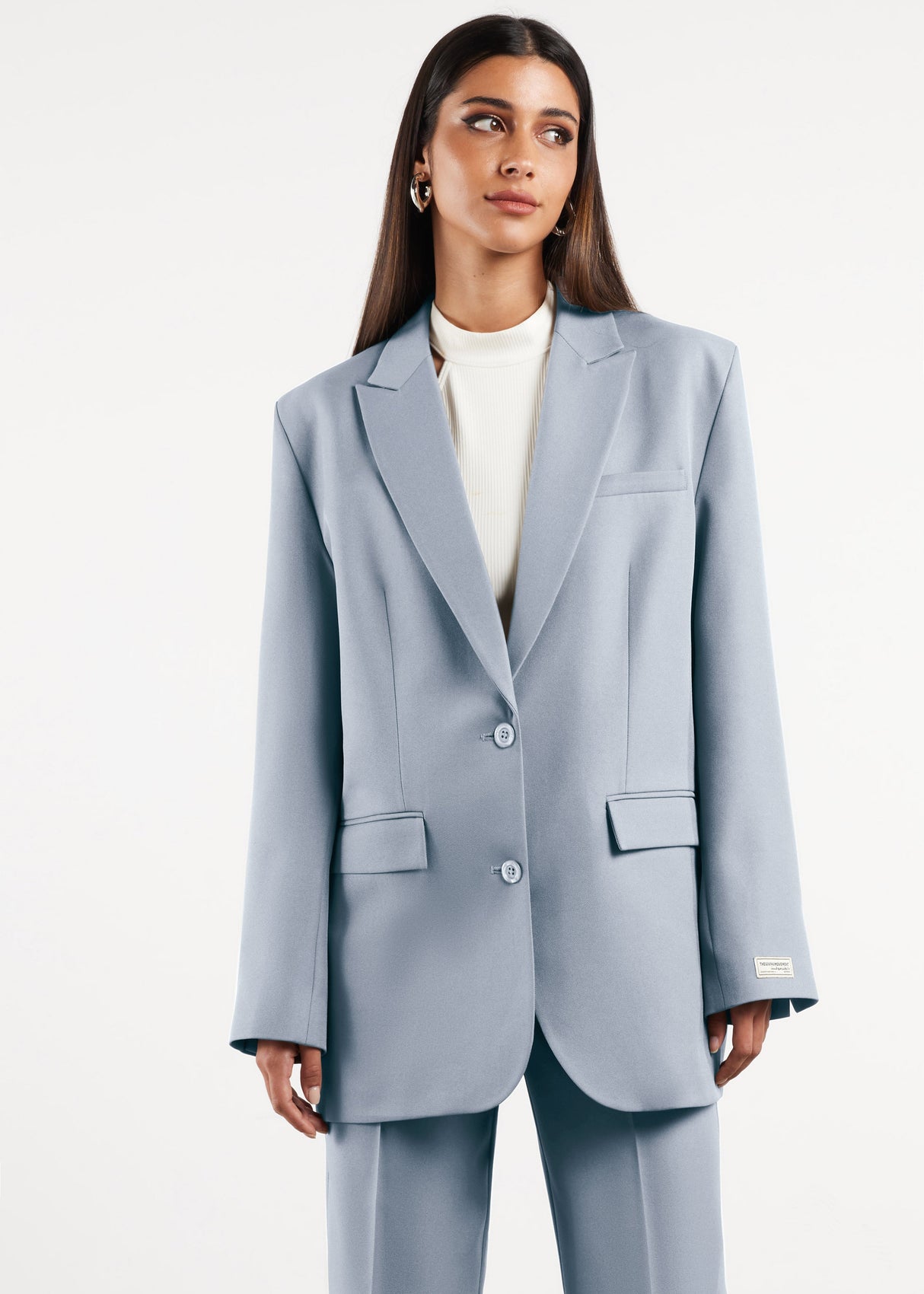 Formal Oversized Blazer Opal Blue