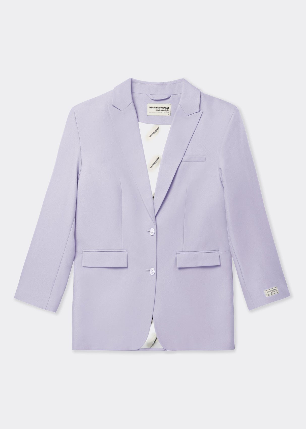 Formal Oversized Blazer Pastel Purple