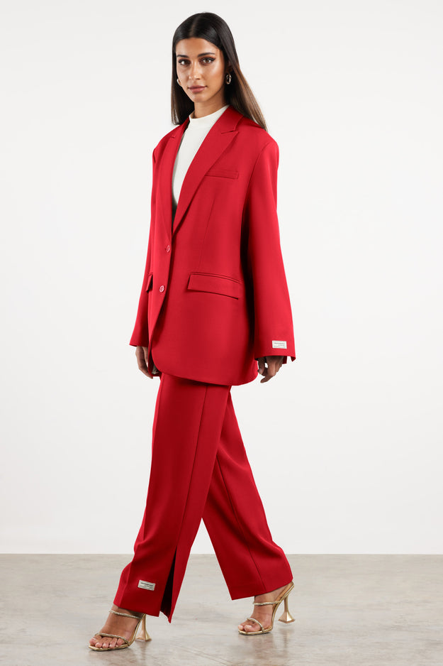 Formal Oversized Blazer Red