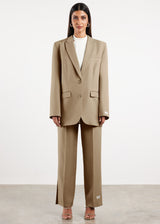 Formal Oversized Blazer Taupe