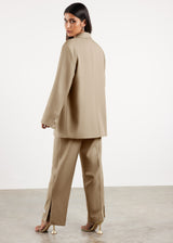 Formal Oversized Blazer Taupe