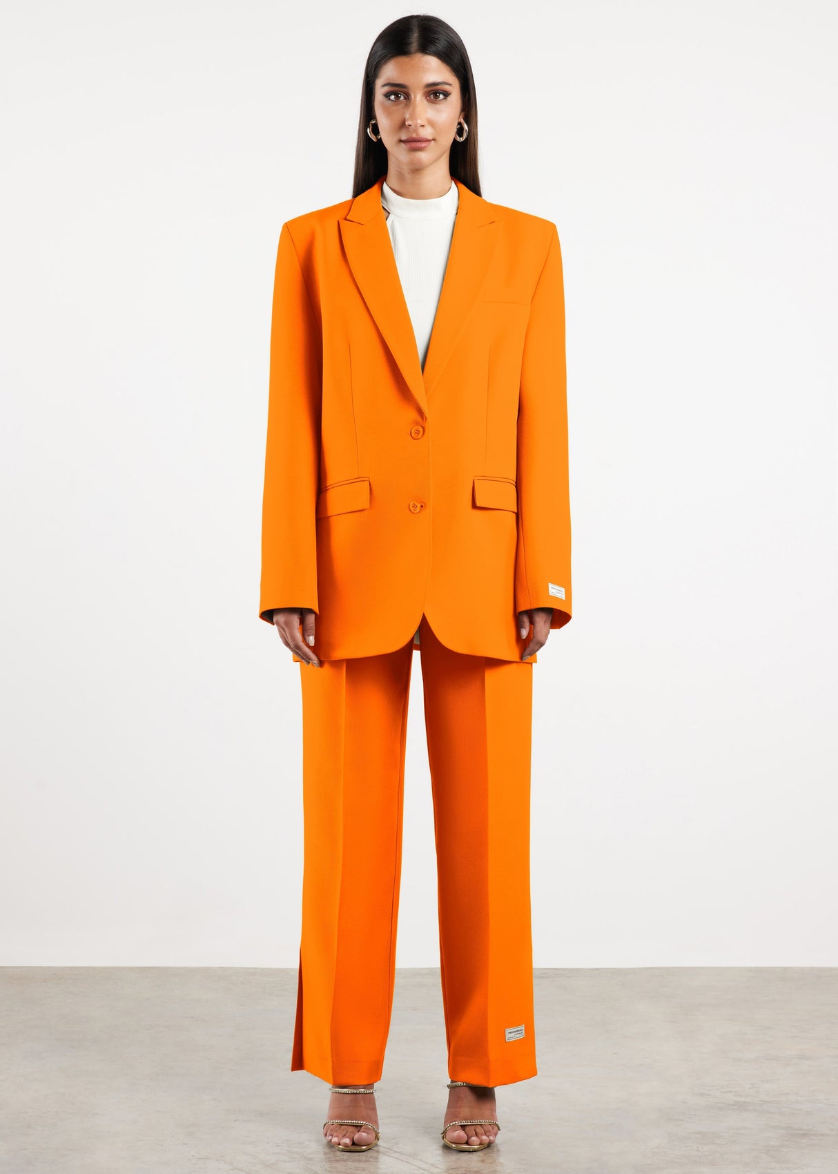 Formal Oversized Blazer Tangerine Orange