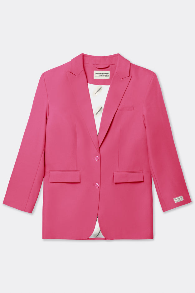 Formal Oversized Blazer Fuchsia Pink