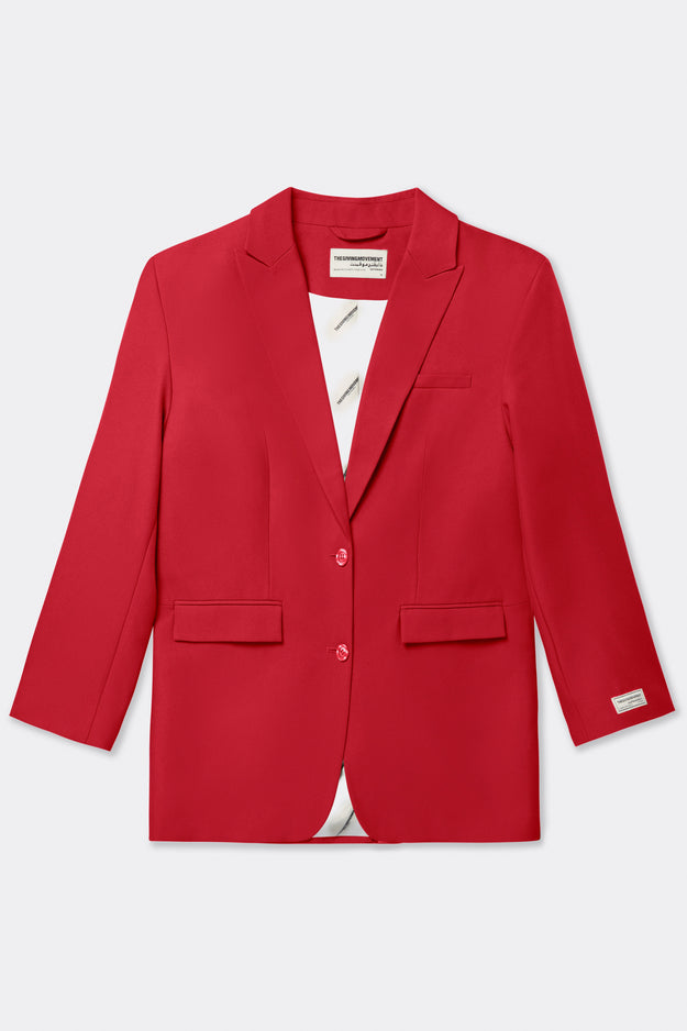 Formal Oversized Blazer Red