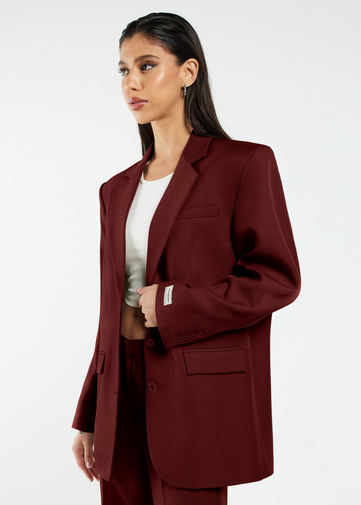 Women's Formal Oversized Blazer Blood Stone