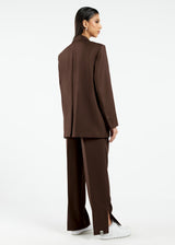 Women's Formal Oversized Blazer Coca Brown