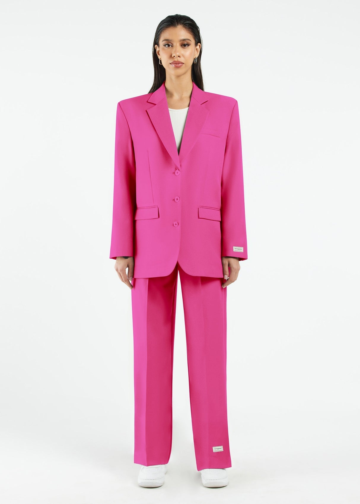 Women's Formal Oversized Blazer Fuschia Pink