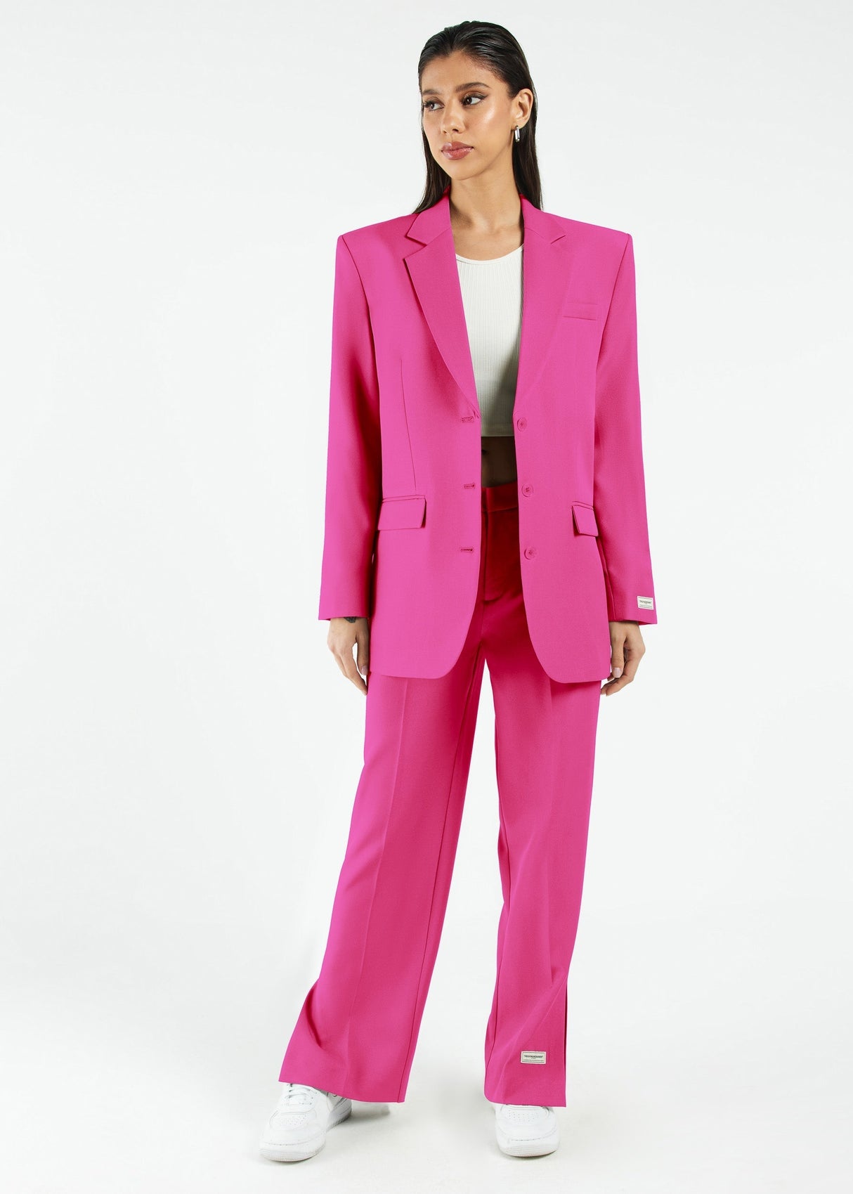 Women's Formal Oversized Blazer Fuschia Pink