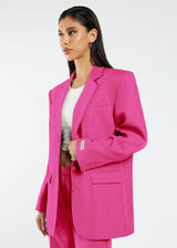 Women's Formal Oversized Blazer Fuschia Pink