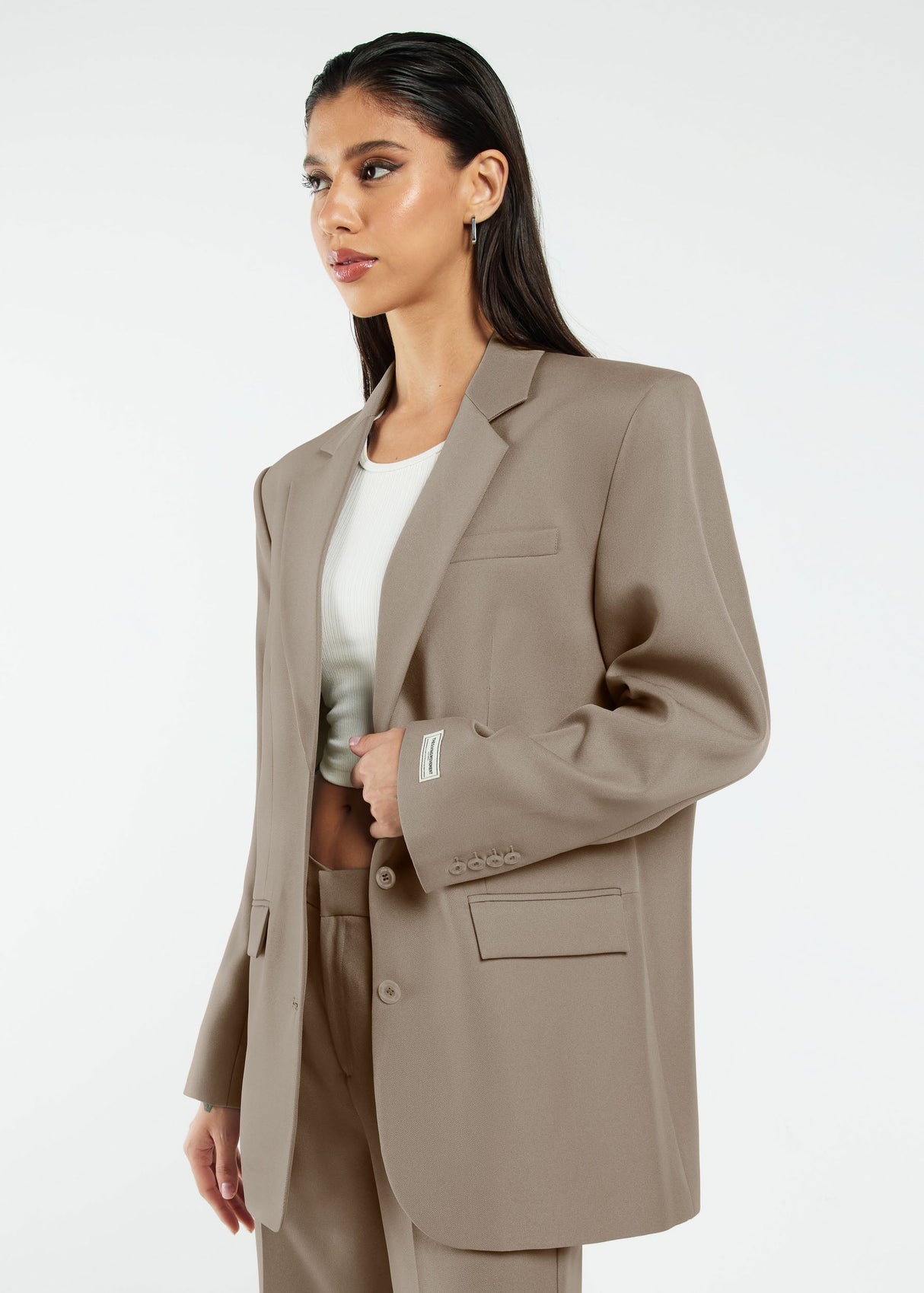 Women's Formal Oversized Blazer Mushroom