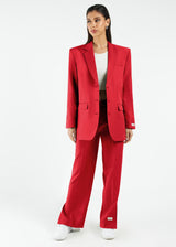 Women's Formal Oversized Blazer Red