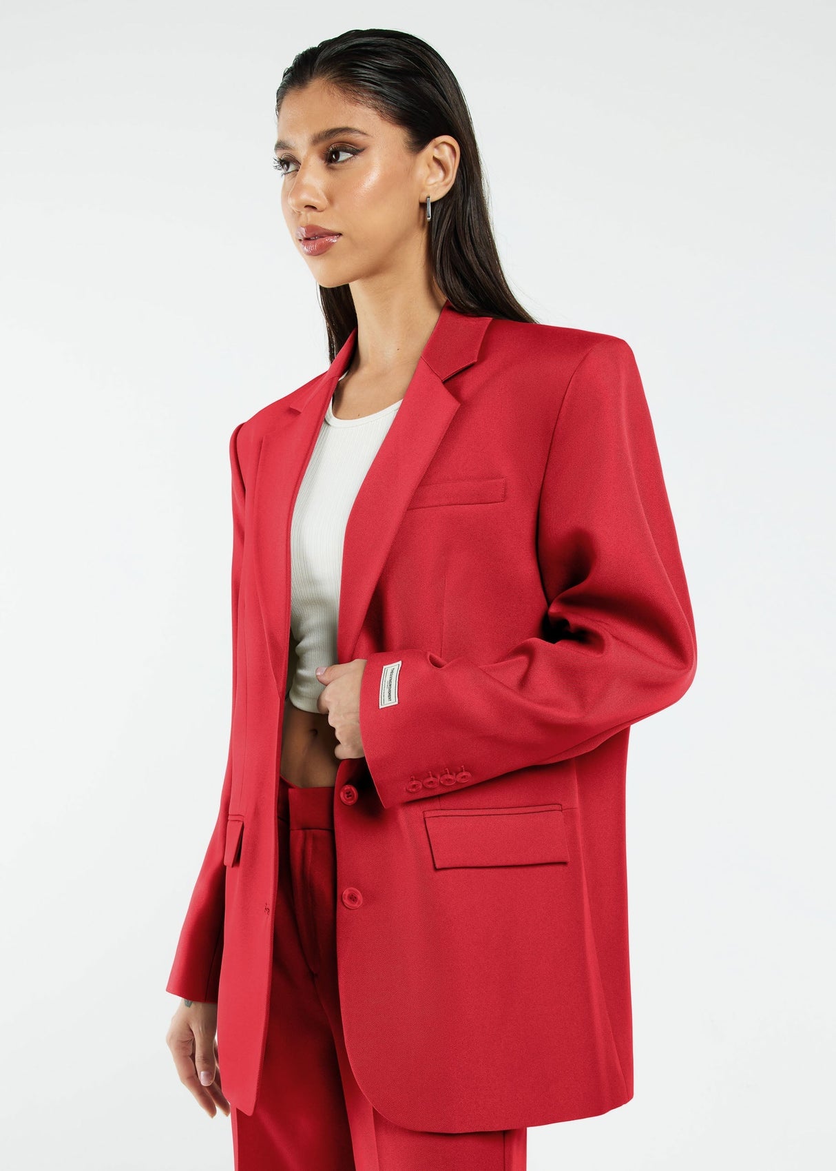 Women's Formal Oversized Blazer Red