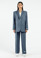 Women's Formal Oversized Blazer Washed Indigo