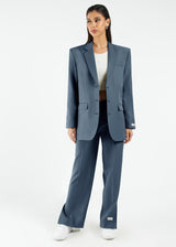 Women's Formal Oversized Blazer Washed Indigo