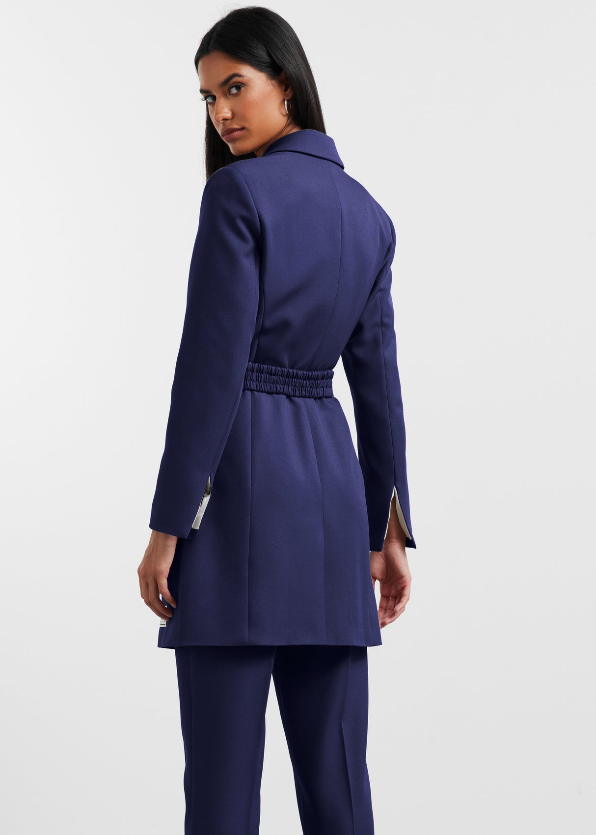 Modest Formal Blazer Dress Navy