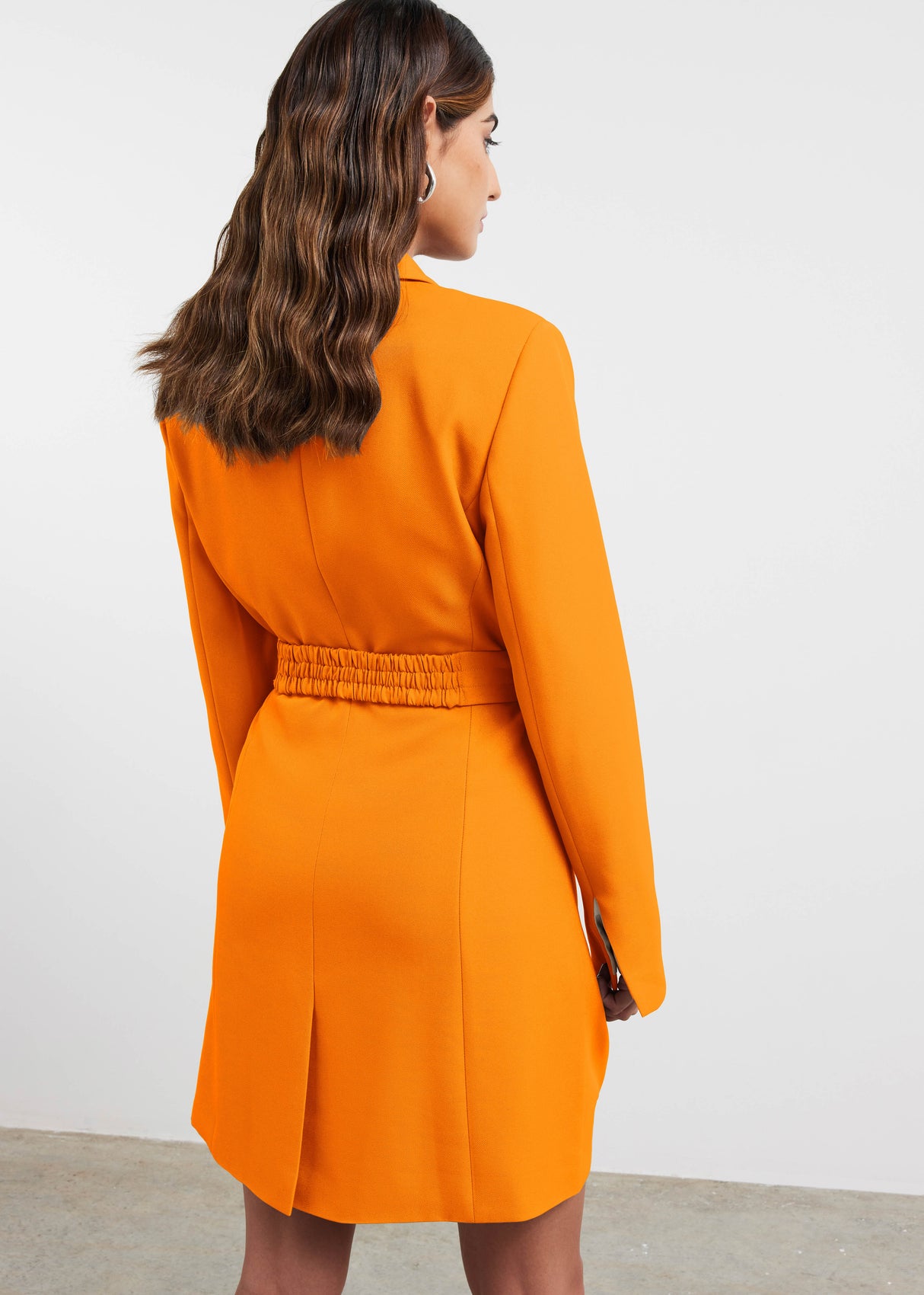 Modest Formal Blazer Dress Tangerine Orange