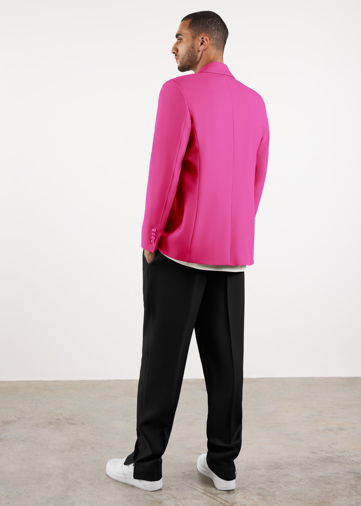 Men's Formal Fitted Blazer Fuchsia Pink