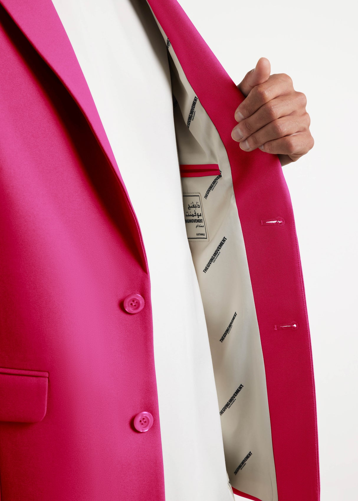 Men's Formal Fitted Blazer Fuchsia Pink