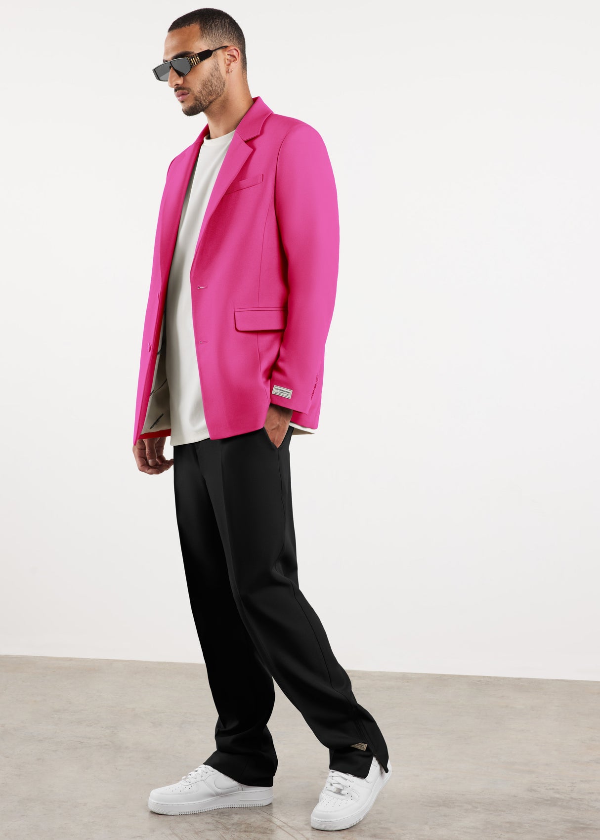 Men's Formal Fitted Blazer Fuchsia Pink