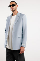 Men's Formal Fitted Blazer Opal Blue