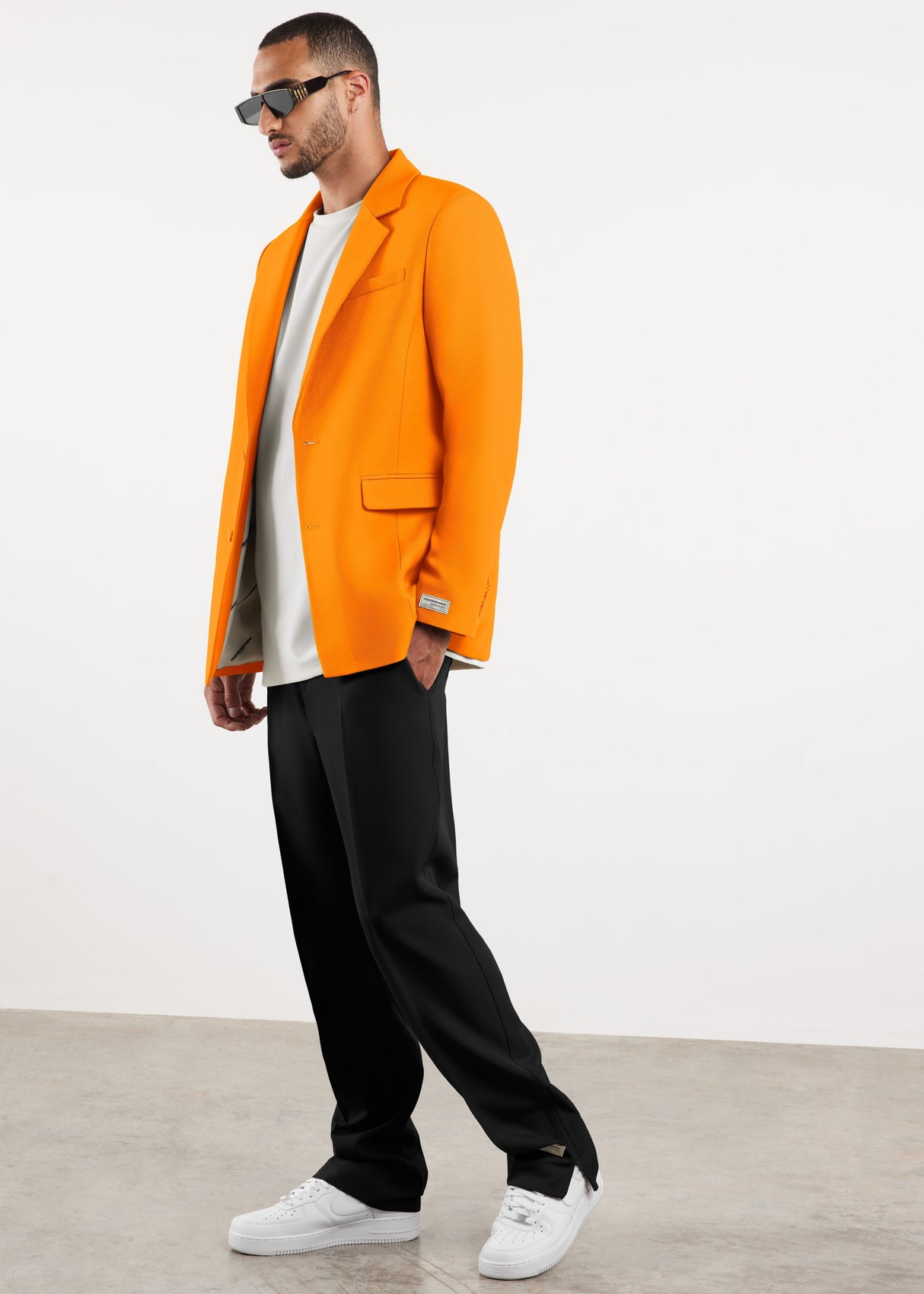 Men's Formal Fitted Blazer Tangerine Orange