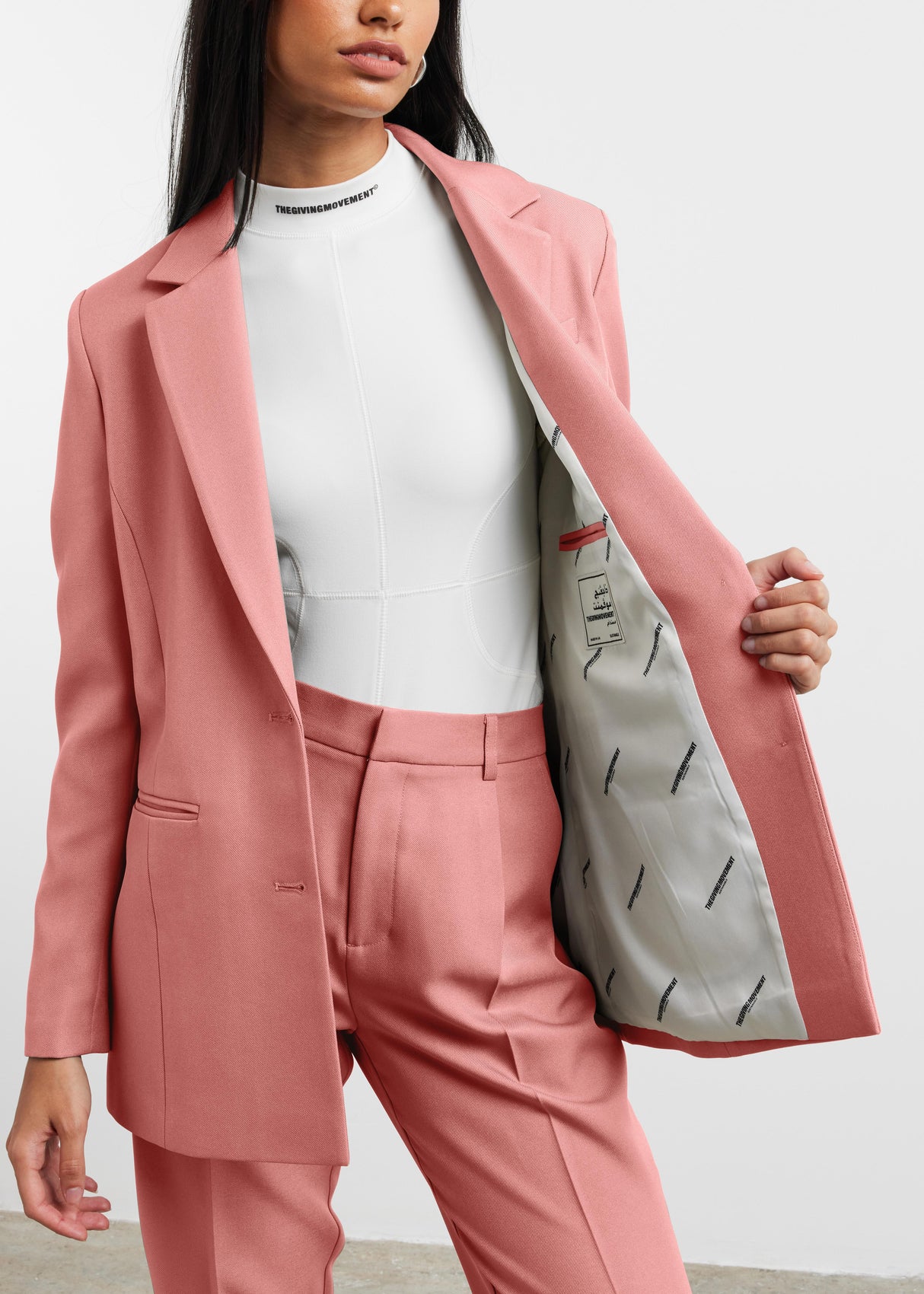 Women's Formal Fitted Blazer Blush Pink