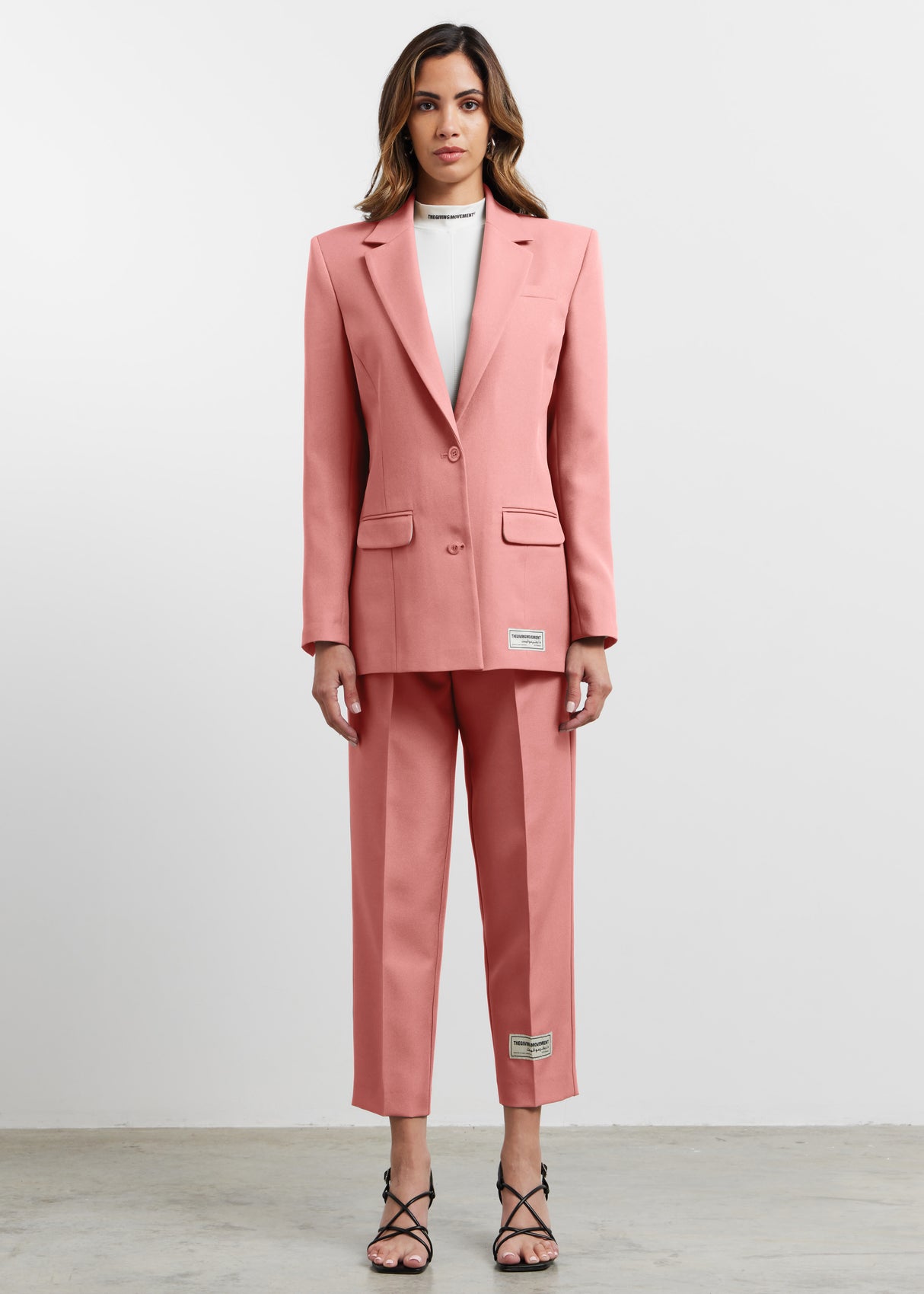 Women's Formal Fitted Blazer Blush Pink