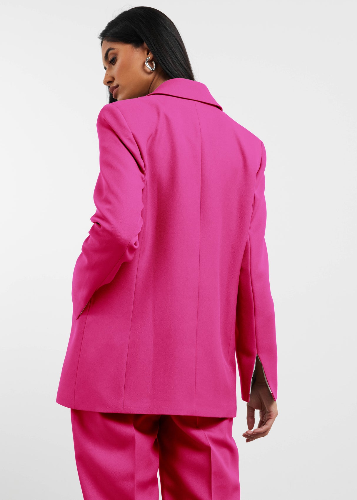 Women's Formal Fitted Blazer Fuchsia Pink