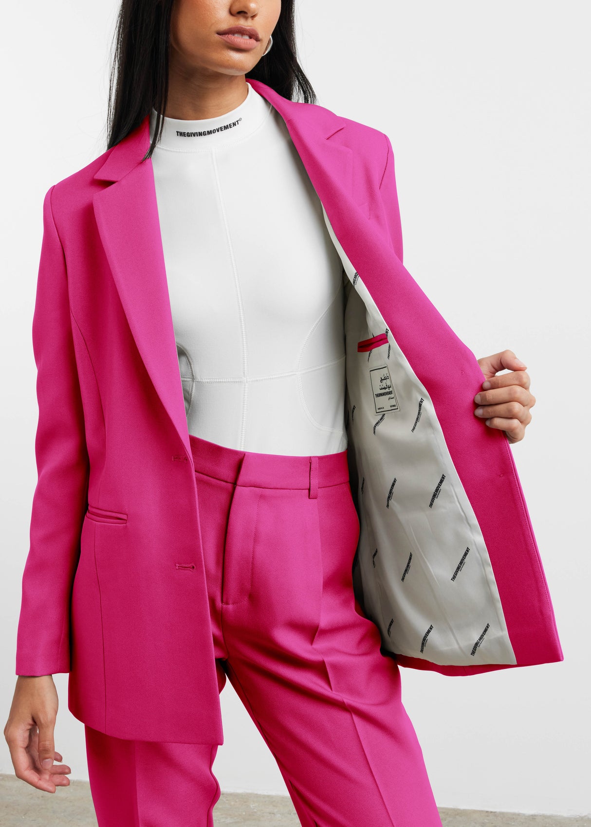 Women's Formal Fitted Blazer Fuchsia Pink