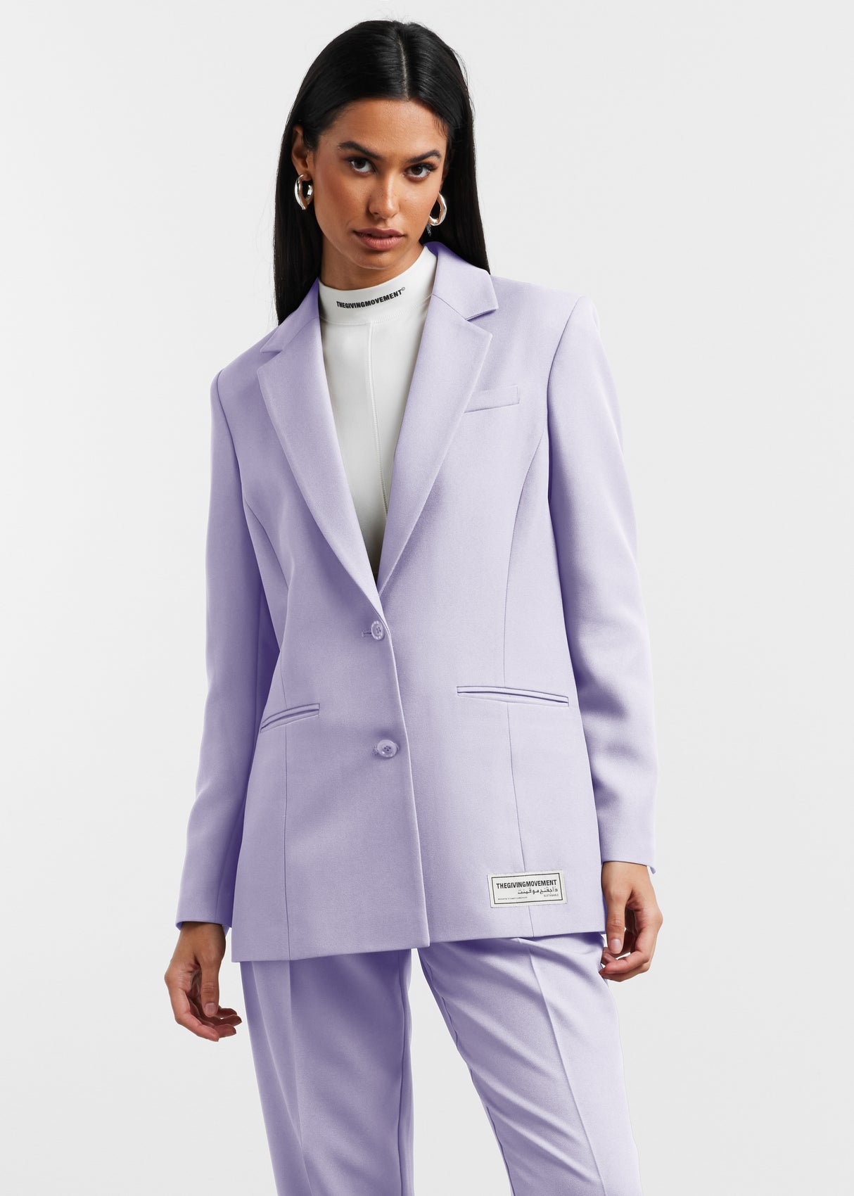 Women's Formal Fitted Blazer Pastel Purple