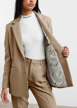 Women's Formal Fitted Blazer Taupe