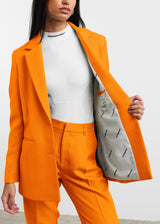 Women's Formal Fitted Blazer Tangerine Orange