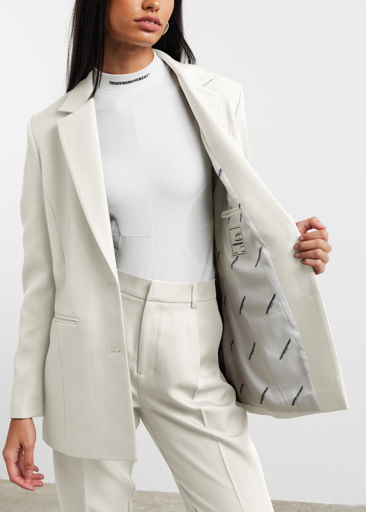 Women's Formal Fitted Blazer Off White