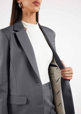 Formal Fitted Blazer For Women Dark Grey