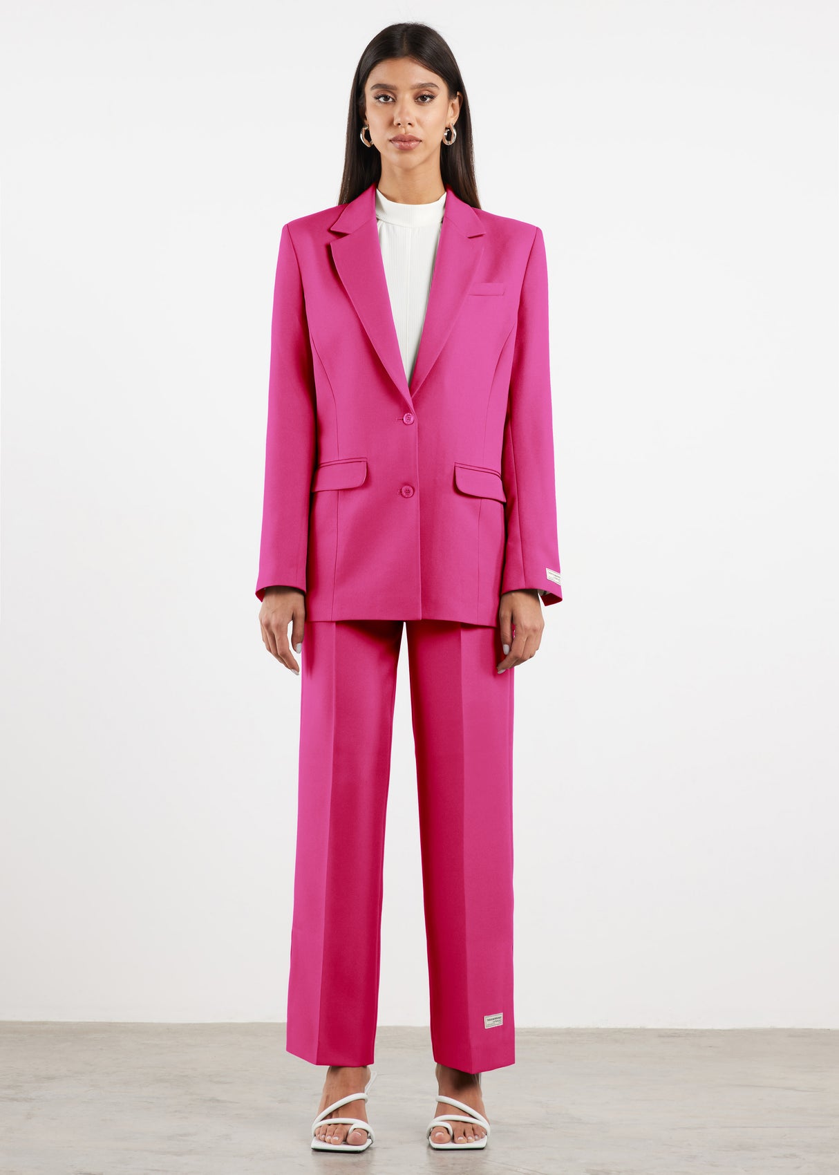 Formal Fitted Blazer For Women Fuchsia Pink