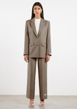 Formal Fitted Blazer For Women Mushroom