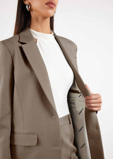 Formal Fitted Blazer For Women Mushroom