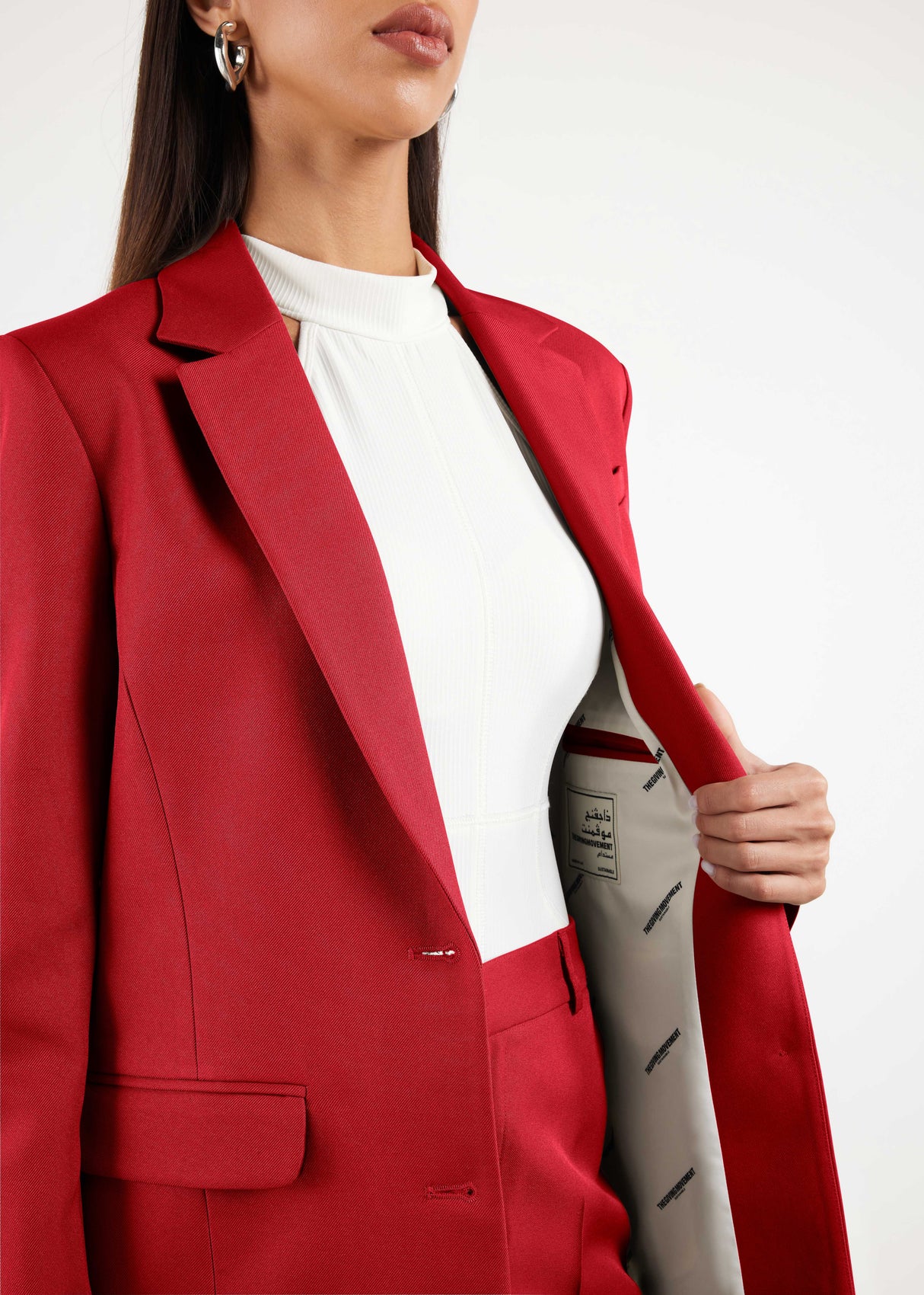 Formal Fitted Blazer For Women Red